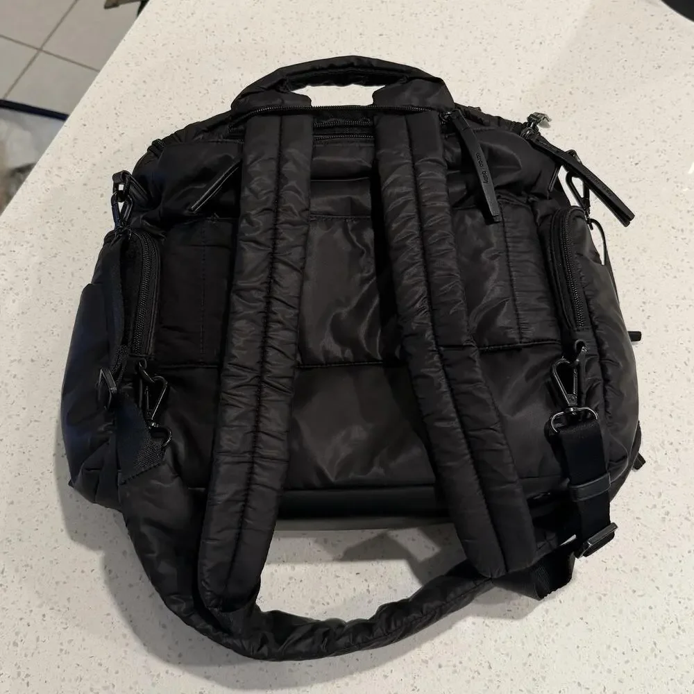 Caraa Baby Nylon Diaper Bag Backpack Insulated Bottle Pocket Travel in Black